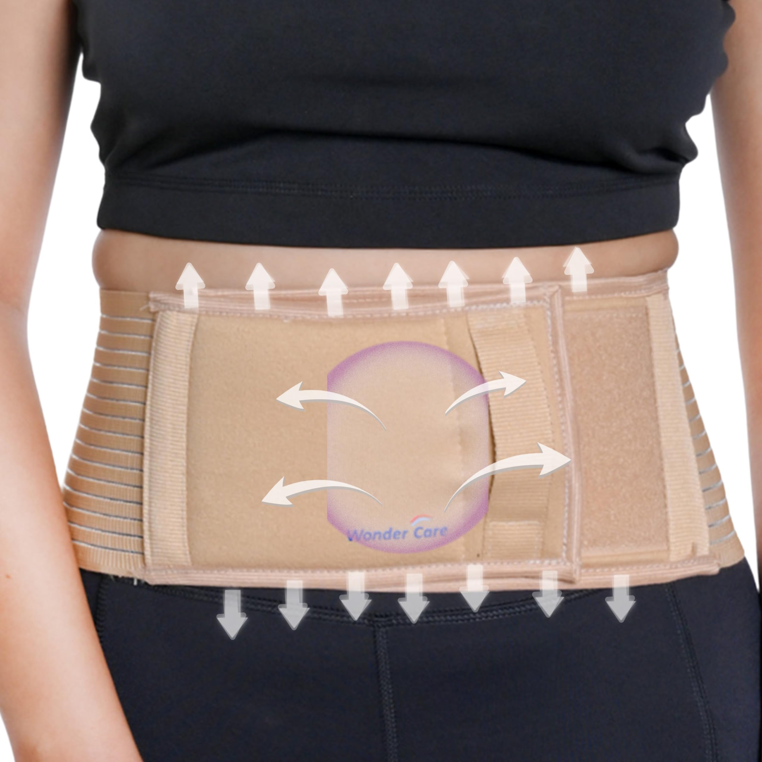 Wonder Care- Umbilical Hernia Support Belt Abdominal Binder for Belly Button Hernias or Navel Hernias, Hernia Support Brace-3XL