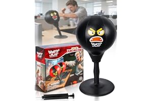 Desktop Punching Bag with Double Suction Cup Base for Stress Relief, Upgraded Spring & Durable Tabletop Boxing Ball for Offic