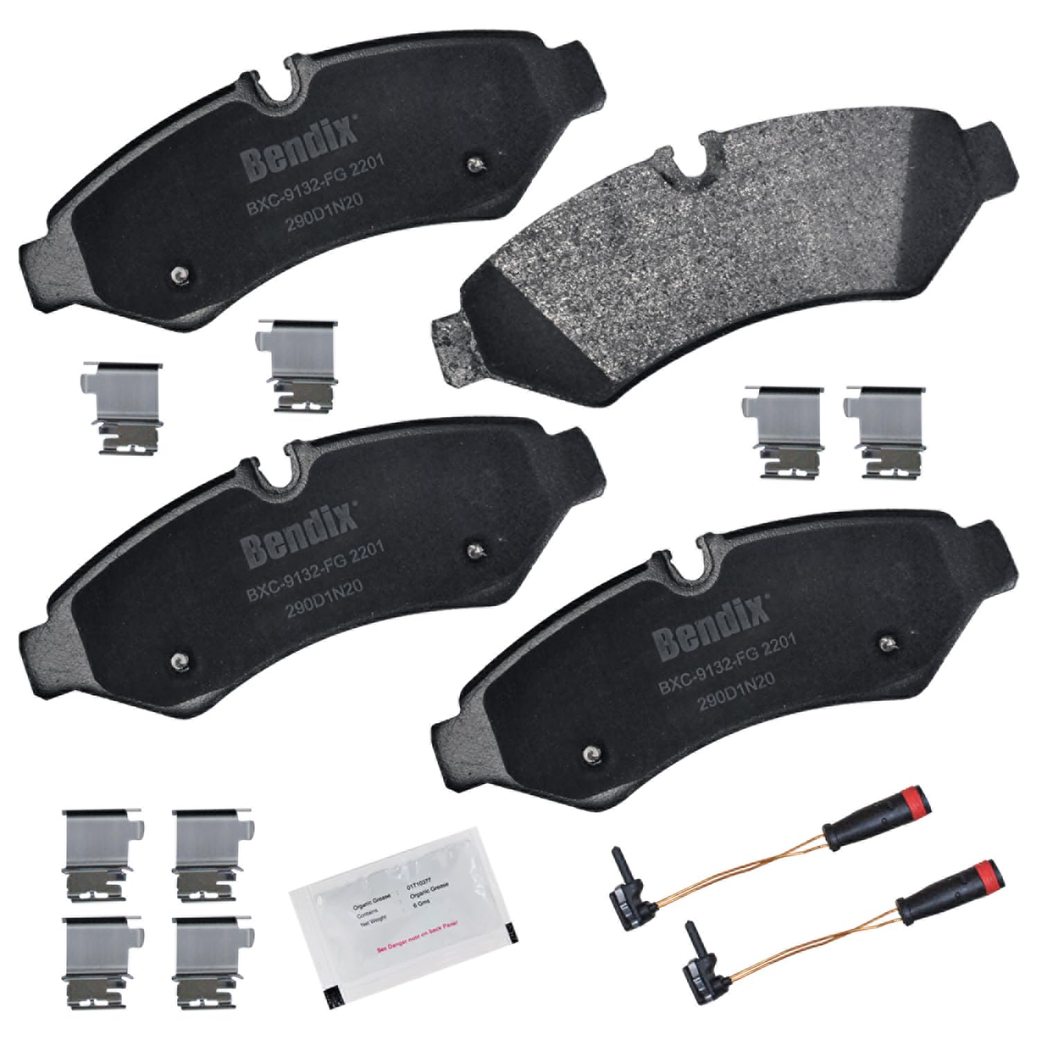 Bendix Priority1 CFC2201 Ceramic Rear Brake Pads for Freightliner Sprinter 2500 2019, Mercedes-Benz Sprinter 2019, Sprinter 1500 2023-2019, Sprinter 2500 2024-2019 Image