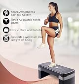 FK Sports Stepper Exercise & Workout 5 Level Adjustable Height Grey view 4
