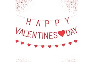 KatchOn, Felt Happy Valentines Day Banner - 8.2 Feet, No DIY, Heart Garland | Valentines Decorations, Valentines Day Garland | Valentines Day Backdrop for Romantic Decorations, Valentines Day Décor