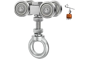 HANBOUNG Heavy-Duty 4 Wheel Hoist Trolley Assembly,Silent Bearing Rolley,Compatible 1-5/8"Wide & Taller Unistrut Strut Channel Track System for Stainless Steel Beam Rollers for Warehouses,Garages(1Pack)