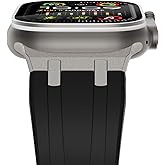 NewWays AP Luxury Band for Apple Watch Ultra 49mm 46mm 45mm 44mm 42mm 41mm 40mm 38mm for Men Women, Sport Silicone Rubber Band with Stainless Steel Adapter for iWatch Series10 9 8 7 6 5 4 3 2 1 SE