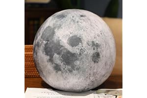 PPKZW Ultra-ealistic Earth Round Pillow 3D Planet ，Moon ，Earth，The Sun Decoration Earth Pattern Pillow Round Throw Pillow Props Ball Pillow,Moon/6.69inch
