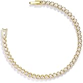 Pearich 14K Gold Filled Tennis Bracelets for Women, 2mm 2.5mm 3mm Cubic Zirconia Bezel Gold Tennis Bracelet, Jewelry Gift for Women Valentines Mother Christmas Wedding Birthday 6/6.75/7.15 Inch
