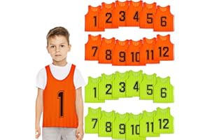 24 Pcs Pinnies for Soccer, Youth Scrimmage Training Vests, Nylon Mesh Team Practice Jerseys for Soccer Basketball Sports