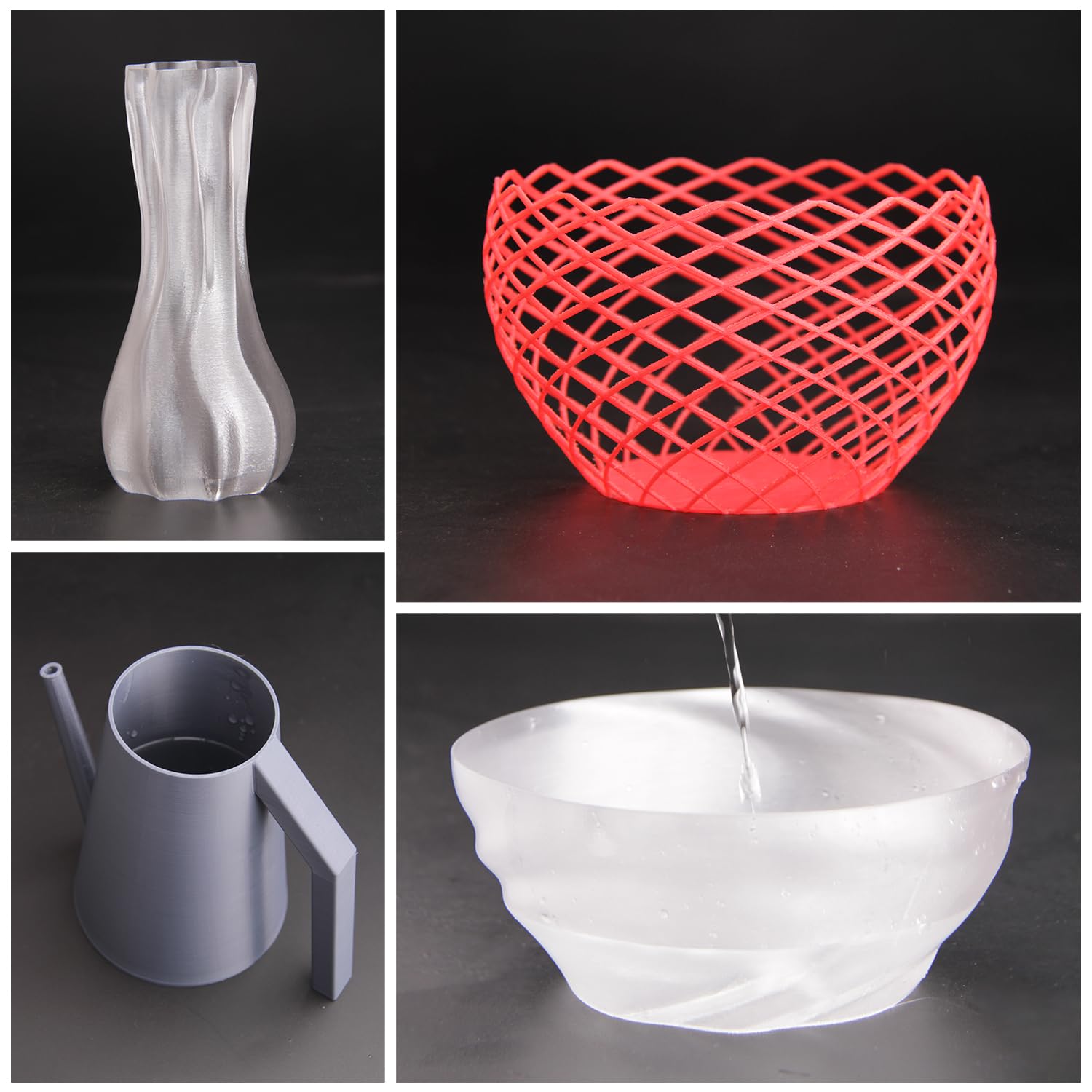 eSUN PETG Basic Filament 1.75mm, hohe Zähigkeit, 1KG (2.2 LBS) pro Spule, 4 Rollen Druckmaterial für 3D-Drucker, Schwarz-4KG 5