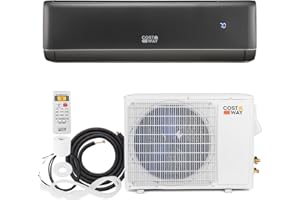 COSTWAY Climatiseur et chauffage 18 000 BTU - 21 SEER2 208-230 V - Onduleur AC refroidit les pièces jusqu'à 1250 m² - AC écon