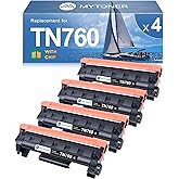 MYTONER Compatible Toner Cartridge Replacement for Brother TN760 TN-760 TN730/760 TN-730 High Yield MFC-L2690DW 2717DW MFC-L2750DW HL-L2350DW MFC-L2710DW HL-L2395DW Printer Black, 4Pack