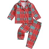 Balaflyie Baby Button Down Pajamas Set Shirt and Pants Toddler Cotton Pjs Long Sleeve Sleepwear