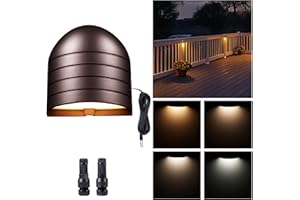 Varmtalys Low Voltage Deck Light - 12V LED Step Light Outdoor, 2700K/3000K/3500K/4000K/5000K Adjustable, IP65 Waterproof Hardwired Aluminum Lighting Oil-Rubbed Bronze for Yard Fence Handrail Wall