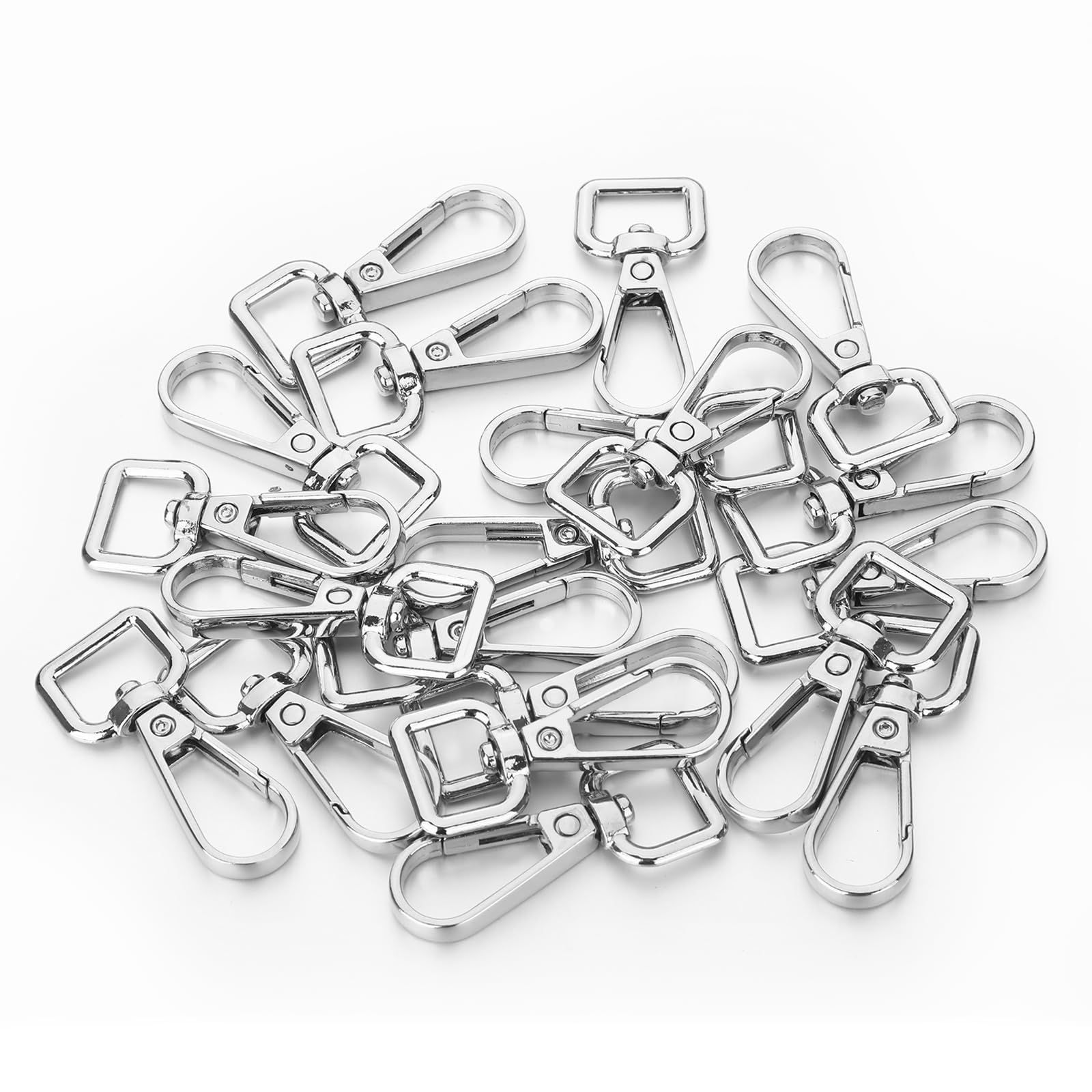 Photo 1 of 20 Pcs Metal Swivel Lobster Clasp Hooks,D Rings Purse Hardware for Bag Making,Purse Strap Hardware Push Gate Snap Hooks Trigger Clips for DIY Crafts Keychain Purse Handbag Making (Silver,1/2 Inch)