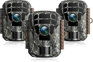 VOOPEAK Trail Camera 3 Pack, 36MP 2K Game Camera Motion Activated with 120° Wide-Angle Lens, Low-Glow Night Vision, Waterproof IP66 & 2.0" LCD Display for Hunting and Wildlife Monitoring