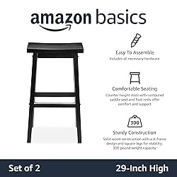 Amazon Basics Solid Wood Saddle-Seat Kitchen