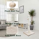 Dimaka 29 Inch Tall Cat Scratching Post Sisal Rope Plush Brown view 3