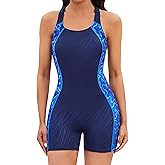 beautyin Womens One Piece Swimsuits Boyleg Athletic Swimwear Conservative Training Bathing Suits