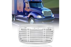 Easyinst Chrome Front Hood Radiator Replacement Grille Compatible With 2000-2008 Freightliner Columbia (with Bug Screen)