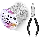 Modacraft 22 Gauge Silver Wire for Jewelry Making with Jewelry Pliers, Craft Wire Beading Wire Tarnish Resistant Copper Wire