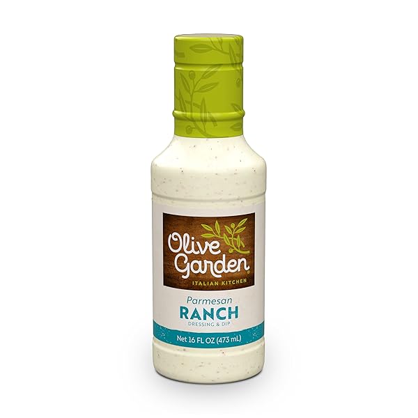 OLIVE GARDEN PARMESAN RANCH DRESSING AND DIP, 16 FL. OZ., MADE WITH BUTTERMILK AND PARMESAN CHEESE, PERFECT DIPPING SAUCE, CHICKEN MARINADE, SANDWICH SPREAD OR SALAD DRESSING