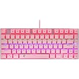 60% Mechanical Gaming Keyboard, E-Element Z88 with Red Switches, Rainbow LED Backlit, Water Resistant, Compact 81 Keys…