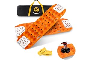SAN HIMA Offroad Traction Boards w/Jack Base, 120° Flexible Tire Traction Mat Replaceable Teeth & Rugged Steel Plate, 25 Tons Load Capacity Recovery Tracks for 4WD 4x4 in Sand Snow Mud