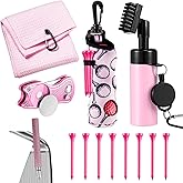 LaRandom 13 Pcs Golf Accessories Kit, Include Golf Ball Bag with Hook Towel Tees Magnetic Ball Marker Divot Tool Cleaner Water Brush Groove Sharpener Tool for Women Man Gifts