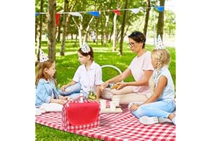 LRUUIDDE Oversize Picnic Beach Blanket, 80''x60'' Outdoor Waterproof Foldable, Sandproof Blankets Plaid Picnic Mat for Beach Camping on Grass Picnic Blankets (RED 1, 80x60in)