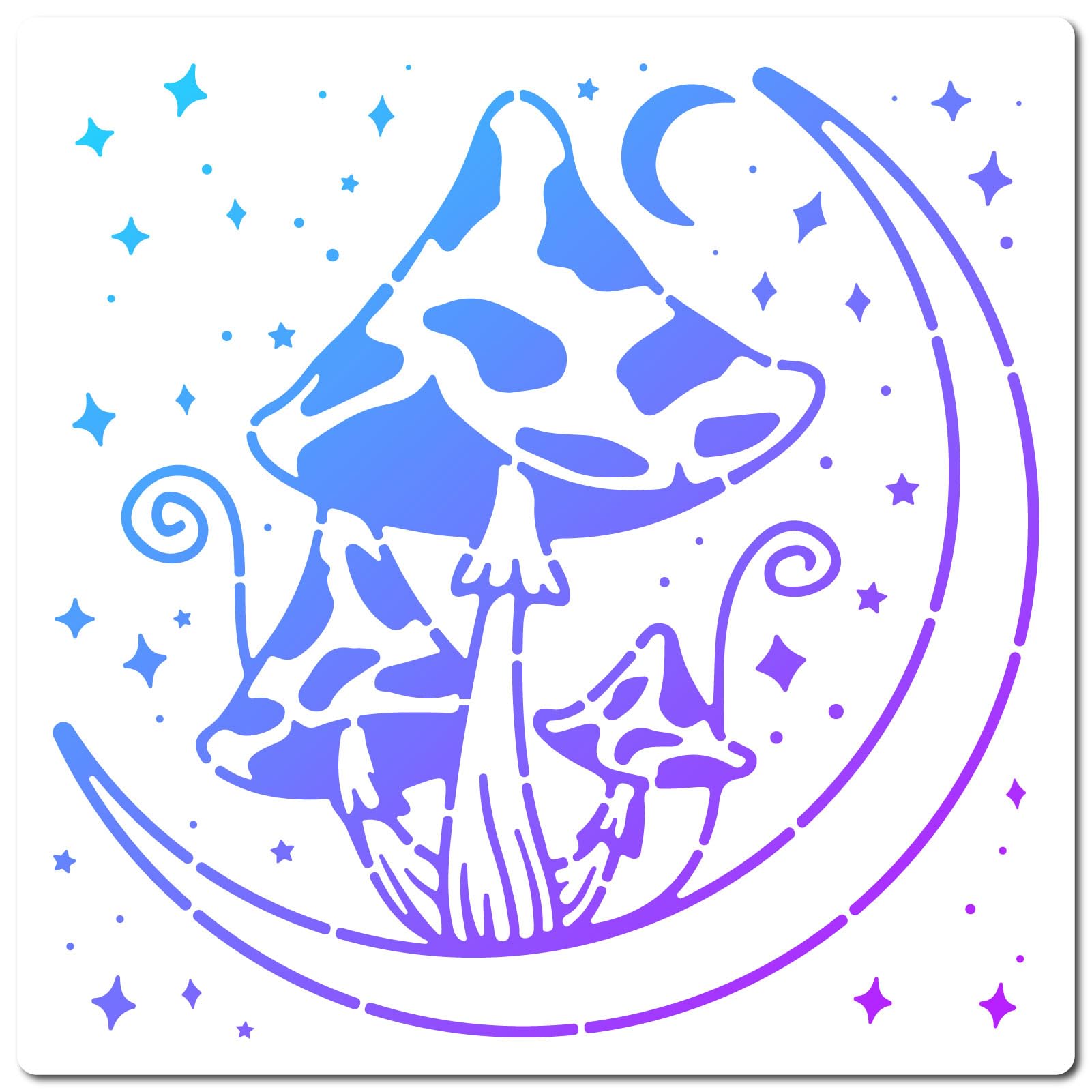 GORGECRAFT 30cm Large Mushroom Pattern Template Moon Phase Stencil Painting Mini Star Reusable Plastic Square Stencils Sign for Painting on Wood Wall Scrapbook Floor Tile Drawing DIY Crafts