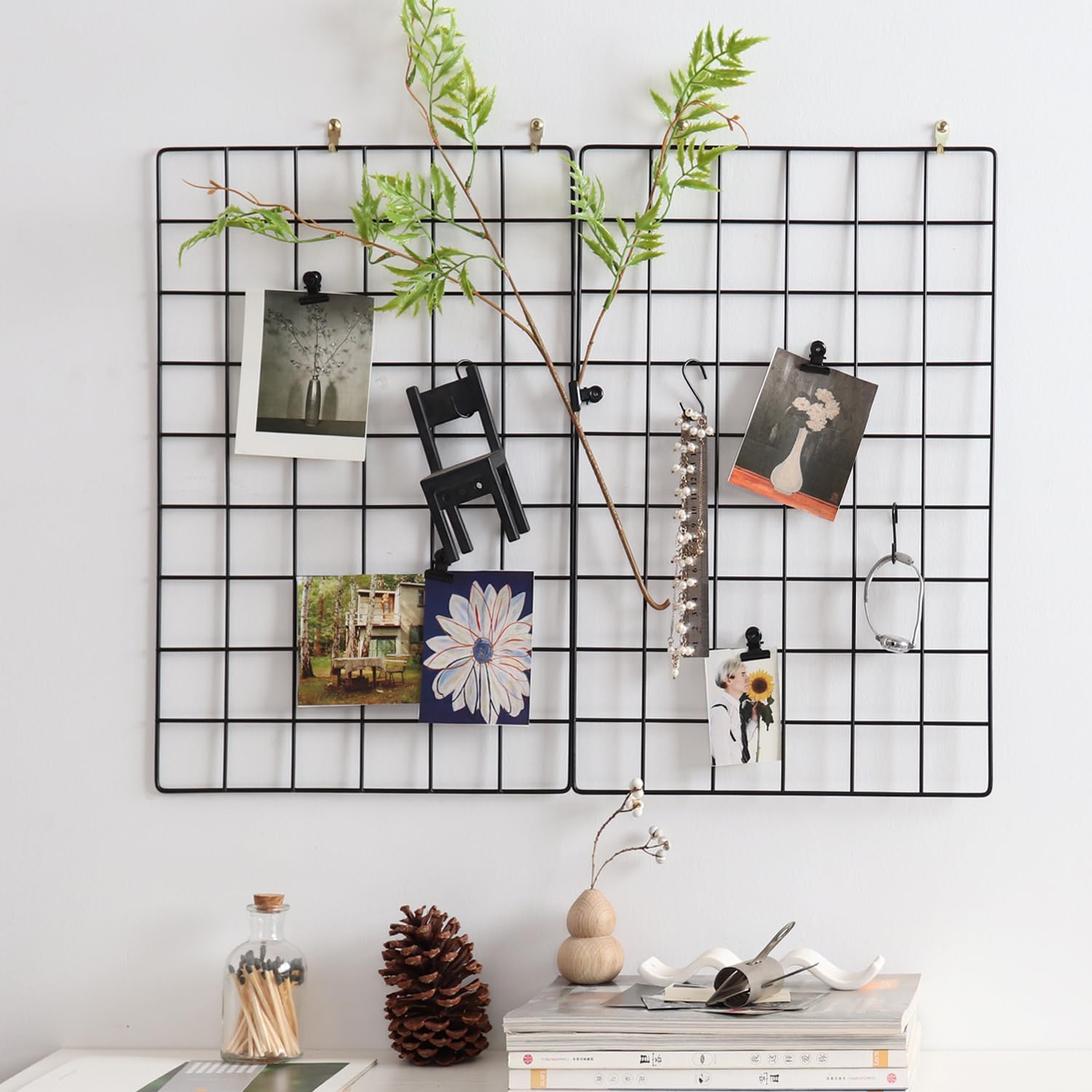 PEAUARL Metal Mesh Wall Grid Panel for Photo