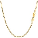 Jewelry Affairs 14k Yellow Gold Round Rolo Link Chain Necklace, 2.3mm