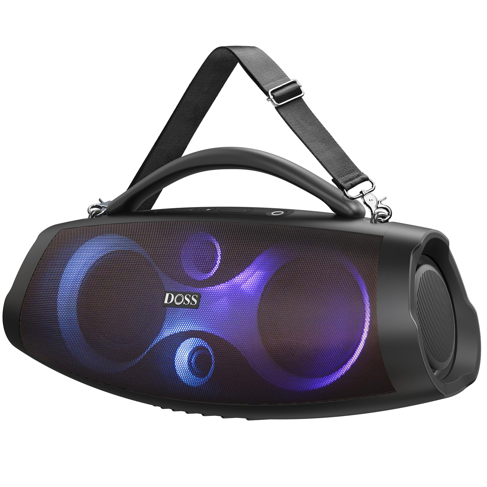 Photo 1 of DOSS Extreme Boom Pro D200 240W Peak Outdoor Speaker, Punchy Bass, 26H Playtime, Beat-Synced Light, BT5.4, Stereo Pairing, IPX6 Waterproof for Camping, Beach, Tailgate Party-Black