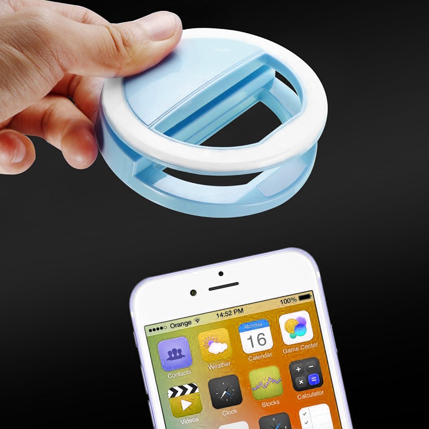 Rechargeable Selfie Ring Fill Light 3 Levels Gears Brightness with USB Charging Cable for iPhone 7/7 Plus /6/6s Plus/6/6s/5/5s/4/4s, Samsung Galaxy S7/S7 Edge/S6 Edge/S6 Edge+,Note 5/4/3/2,Cellphone