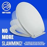 BARGAINS-GALORE Soft Close White Toilet Seat D Shape Easy Install view 5