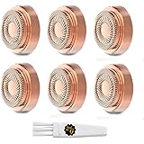 tuokiy Facial Hair Remover Replacement Heads,Fit Generation 2 Facial Hair Removal Device for Face 18K Gold-Plated 6 Count, Pa