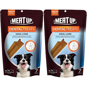 Meat Up Dental Treats, Oral Care Dog Treats- 7 Sticks, 165g (Buy 1 Get 1 Free)