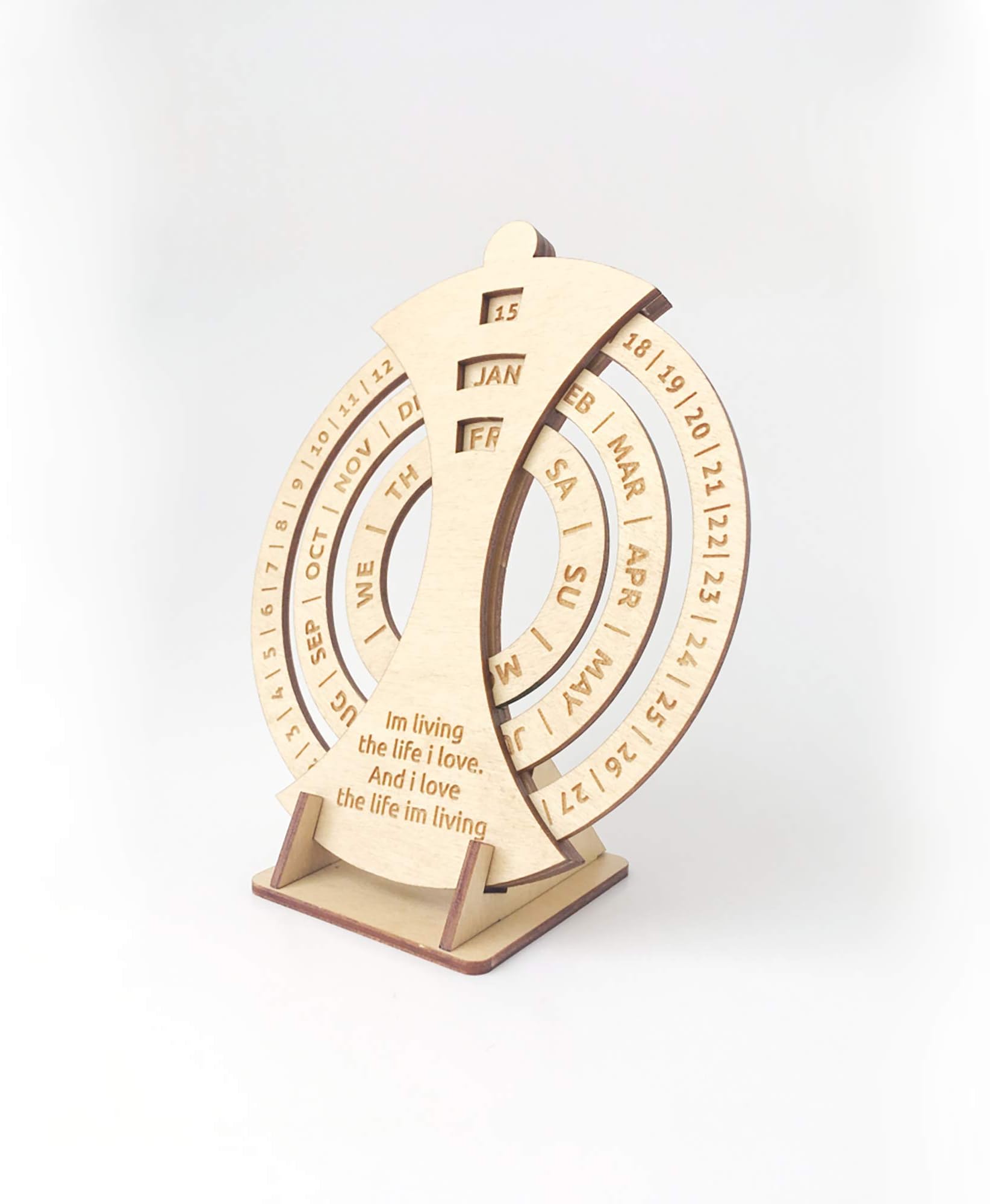 Wooden Perpetual Calendar | Personalized Calendar | Forever Calendar | Handmade Wall Calendar | Desktop calendar | Circular Calendar