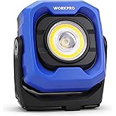 WORKPRO Rechargeable Work Light, 1200LM Magnetic Light with 4000mAh Battery, Portable LED with 4 Modes, IPX4 Water-Resistant, Led Work Light for Car, Camping, Emergency, Christmas Gifts