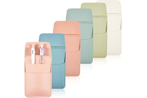 Jetec 6 Pcs Pocket Protector for Men Women Faux Leather Pen Holder Pouch Multipurpose Pocket Saver Pencil Holder for Shirts, Pants, Lab Coats, Nurses Day Gift Hospital Office, 6 Colors