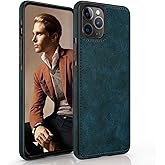 LOHASIC for iPhone 12 Pro Max Case, Slim Business PU Leather Luxury Non-Slip Grip Rugged Bumper Shockproof Full Body Protective Men Women Phone Cases Cover for iPhone 12 Pro Max 6.7" - Vintage Blue