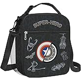 Clastyle Hero Insulated Kids Lunch Bag Large Thermal Cooler Bag for Boy Picnic School Lunch Box Tote,City Shields