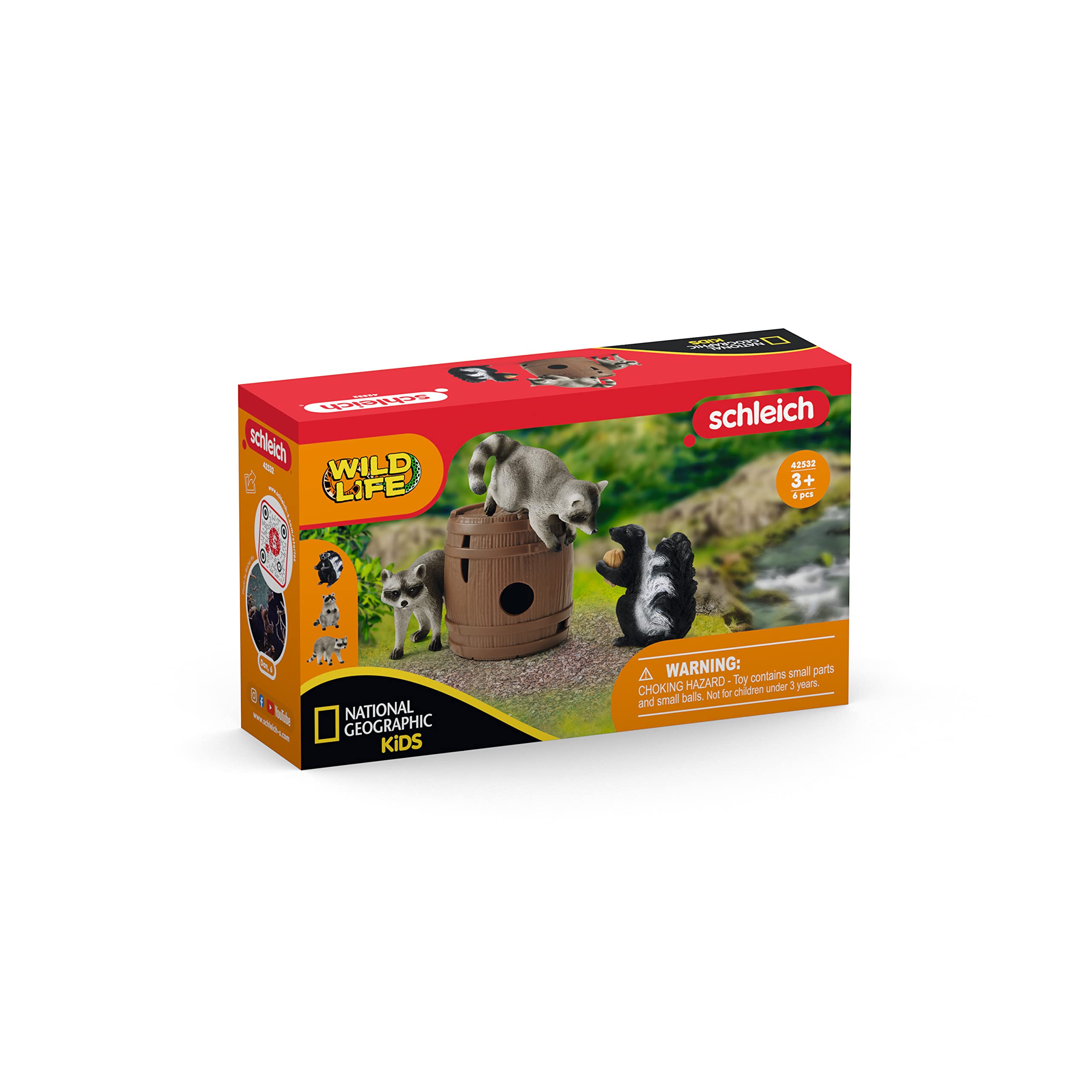 SCHLEICH 42532n Nutty Mischief National Geographic Wild Life Toy Playset for children aged 3-8 Years