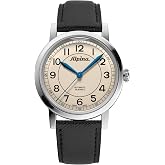 Alpina Men's Automatic Heritage Watch, Black Leather Strap, Beige Dial Style: AL-520BG3SH6