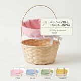 Wickerfield Wicker Easter Basket Kids Pink Floral 8.5in Wide 4.5in Tall view 6