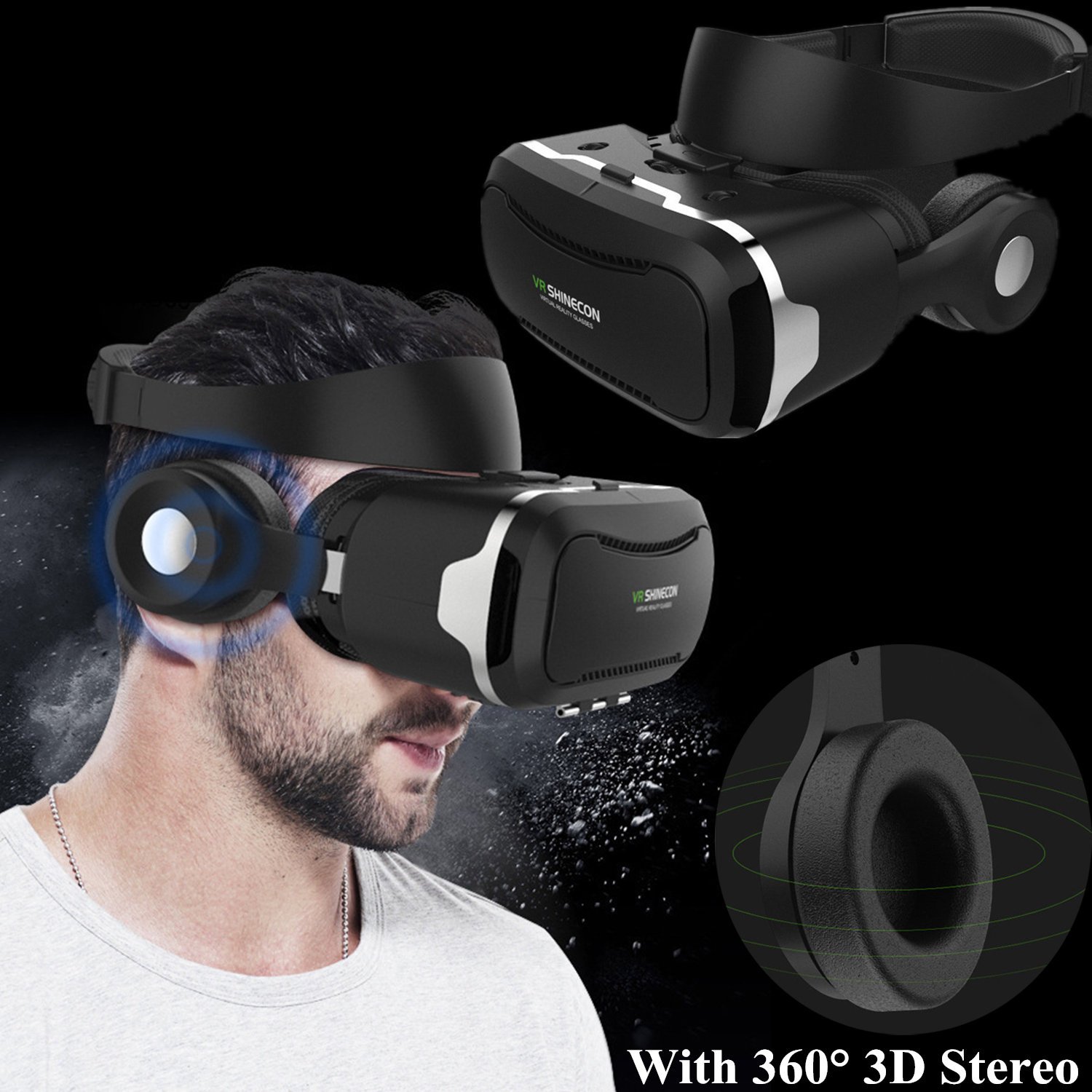 3D Builtin with Headset/Glasses VR Tsanglight Headset, Reality Virtual