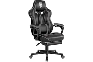 Vonesse Gaming Chair with Footrest, Reclining Gamer Chair with Massage, Ergonomic Computer Chair Big and Tall, Game Chair for
