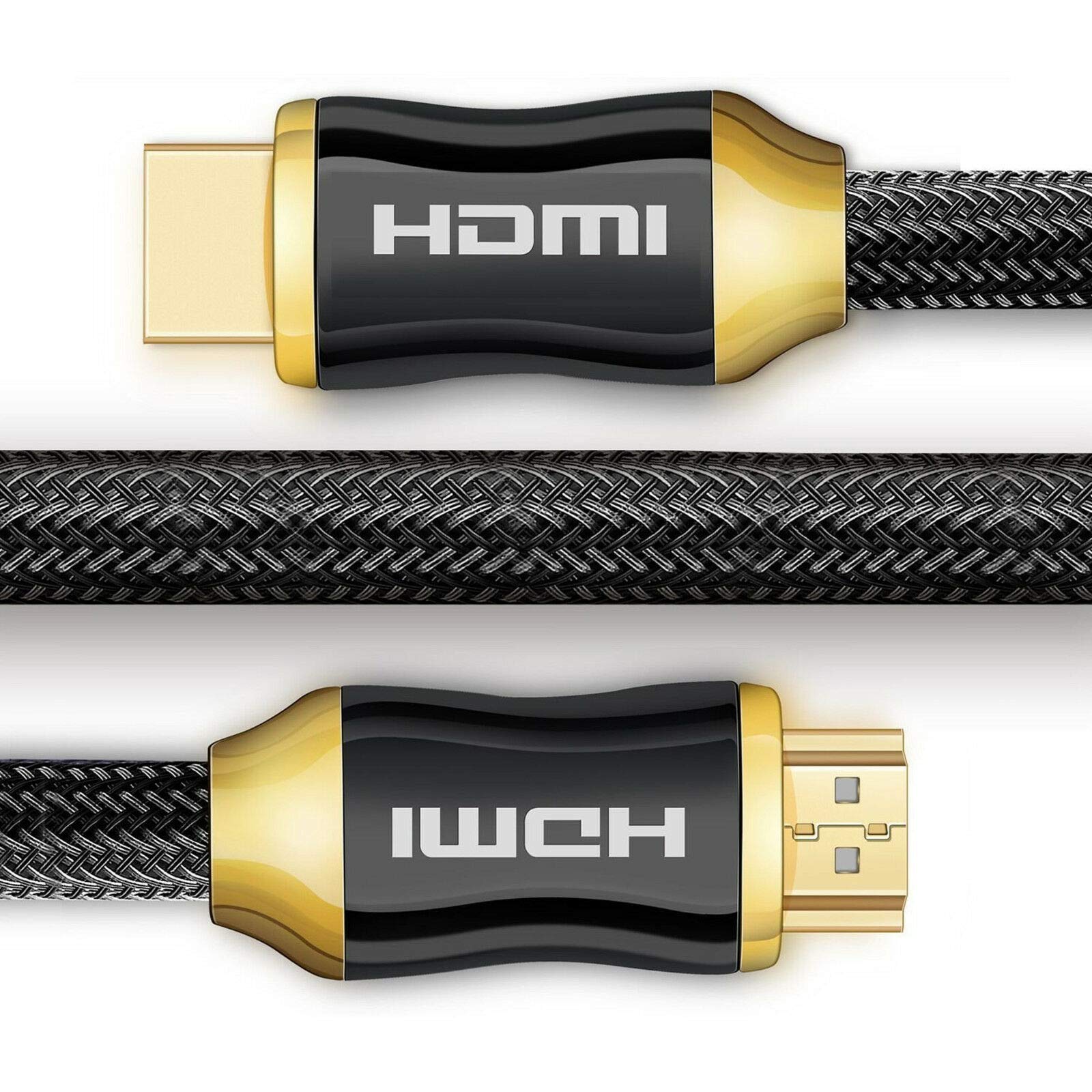 HDMI Cable 4K 60Hz HDMI 2.0 Male to Male 18Gbps High Speed Lead HDR UHD ARC Ethernet Video Cord Compatible with Laptop PC TV Box Blu-ray Player DVD PS4 PS3 Xbox One Soundbar Monitor Switch(2M)