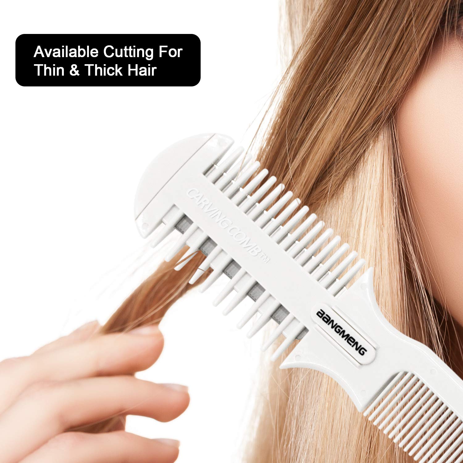BANGMENG Hair Cutter Comb, Shaper Hair Razor With Comb, Split Ends Hair Trimmer Styler, Double Edge Razor Blades For Thin & Thick Hair Cutting and Styling, Extra 5 Blades Included. : Beauty