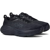 Hoka Mens Bondi 8 Textile Black Black Trainers 9 US