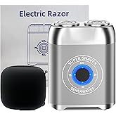 Mini Electric Shaver for Men, Alloy Portable Shaver for Face & Beard, IPX7 Waterproof Rechargeable Travel Razor with Detachable Head, Cordless Wet/Dry Shaving, Easy Cleaning