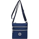 AOCINA Nylon Crossbody Bags for Women Multi Pocket Small Cross Body Purse Lightweight Travel Phone Purses Shoulder Handbags